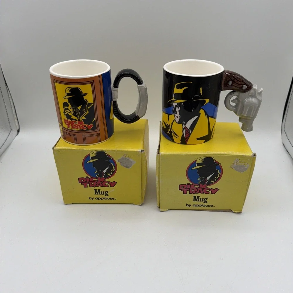 DICK TRACY & BREATHLESS  Figural Mugs  Applause 1990  mint in box